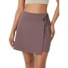 imageODODOS Wrap Skorts for Women Builtin Shorts High Waist Tennis Skirts with Pockets for Casual Athletic GolfPurple Taupe