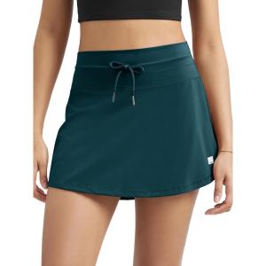 imageODODOS Womens Drawstring Tie Daily Skirts Builtin Shorts Athletic Golf Tennis Skorts with Ball PocketForest Teal