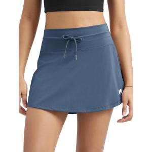 imageODODOS Womens Drawstring Tie Daily Skirts Builtin Shorts Athletic Golf Tennis Skorts with Ball PocketInk Blue