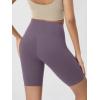 imageODODOS Cloud Feeling Crossover Yoga Shorts with Back Pocket for Women 6quot  8quot V High Wasit Lounge Biker ShortsAsh Violet