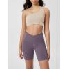imageODODOS Cloud Feeling Crossover Yoga Shorts with Back Pocket for Women 6quot  8quot V High Wasit Lounge Biker ShortsAsh Violet