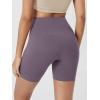 imageODODOS Cloud Feeling Crossover Yoga Shorts with Back Pocket for Women 6quot  8quot V High Wasit Lounge Biker ShortsAsh Violet