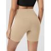 imageODODOS Cloud Feeling Crossover Yoga Shorts with Back Pocket for Women 6quot  8quot V High Wasit Lounge Biker ShortsBeige