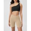 imageODODOS Cloud Feeling Crossover Yoga Shorts with Back Pocket for Women 6quot  8quot V High Wasit Lounge Biker ShortsBeige