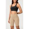 imageODODOS Cloud Feeling Crossover Yoga Shorts with Back Pocket for Women 6quot  8quot V High Wasit Lounge Biker ShortsBeige