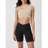 imageODODOS Cloud Feeling Crossover Yoga Shorts with Back Pocket for Women 6quot  8quot V High Wasit Lounge Biker ShortsBlack