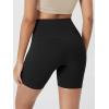 imageODODOS Cloud Feeling Crossover Yoga Shorts with Back Pocket for Women 6quot  8quot V High Wasit Lounge Biker ShortsBlack