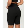 imageODODOS Cloud Feeling Crossover Yoga Shorts with Back Pocket for Women 6quot  8quot V High Wasit Lounge Biker ShortsBlack