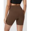 imageODODOS Cloud Feeling Crossover Yoga Shorts with Back Pocket for Women 6quot  8quot V High Wasit Lounge Biker ShortsBrunette