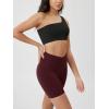 imageODODOS Cloud Feeling Crossover Yoga Shorts with Back Pocket for Women 6quot  8quot V High Wasit Lounge Biker ShortsBurgundy
