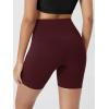 imageODODOS Cloud Feeling Crossover Yoga Shorts with Back Pocket for Women 6quot  8quot V High Wasit Lounge Biker ShortsBurgundy