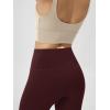 imageODODOS Cloud Feeling Crossover Yoga Shorts with Back Pocket for Women 6quot  8quot V High Wasit Lounge Biker ShortsBurgundy