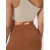 imageODODOS Cloud Feeling Crossover Yoga Shorts with Back Pocket for Women 6quot  8quot V High Wasit Lounge Biker ShortsCaramel