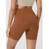 imageODODOS Cloud Feeling Crossover Yoga Shorts with Back Pocket for Women 6quot  8quot V High Wasit Lounge Biker ShortsCaramel