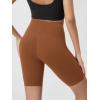 imageODODOS Cloud Feeling Crossover Yoga Shorts with Back Pocket for Women 6quot  8quot V High Wasit Lounge Biker ShortsCaramel