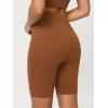 imageODODOS Cloud Feeling Crossover Yoga Shorts with Back Pocket for Women 6quot  8quot V High Wasit Lounge Biker ShortsCaramel