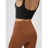 imageODODOS Cloud Feeling Crossover Yoga Shorts with Back Pocket for Women 6quot  8quot V High Wasit Lounge Biker ShortsCaramel