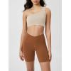 imageODODOS Cloud Feeling Crossover Yoga Shorts with Back Pocket for Women 6quot  8quot V High Wasit Lounge Biker ShortsCaramel