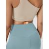 imageODODOS Cloud Feeling Crossover Yoga Shorts with Back Pocket for Women 6quot  8quot V High Wasit Lounge Biker ShortsChambray
