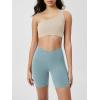 imageODODOS Cloud Feeling Crossover Yoga Shorts with Back Pocket for Women 6quot  8quot V High Wasit Lounge Biker ShortsChambray