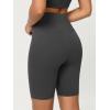 imageODODOS Cloud Feeling Crossover Yoga Shorts with Back Pocket for Women 6quot  8quot V High Wasit Lounge Biker ShortsCharcoal