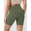 imageODODOS Cloud Feeling Crossover Yoga Shorts with Back Pocket for Women 6quot  8quot V High Wasit Lounge Biker ShortsDark Olive