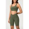 imageODODOS Cloud Feeling Crossover Yoga Shorts with Back Pocket for Women 6quot  8quot V High Wasit Lounge Biker ShortsDark Olive