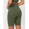 imageODODOS Cloud Feeling Crossover Yoga Shorts with Back Pocket for Women 6quot  8quot V High Wasit Lounge Biker ShortsDark Olive