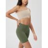 imageODODOS Cloud Feeling Crossover Yoga Shorts with Back Pocket for Women 6quot  8quot V High Wasit Lounge Biker ShortsDark Olive