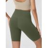 imageODODOS Cloud Feeling Crossover Yoga Shorts with Back Pocket for Women 6quot  8quot V High Wasit Lounge Biker ShortsDark Olive