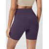 imageODODOS Cloud Feeling Crossover Yoga Shorts with Back Pocket for Women 6quot  8quot V High Wasit Lounge Biker ShortsDark Purple