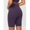 imageODODOS Cloud Feeling Crossover Yoga Shorts with Back Pocket for Women 6quot  8quot V High Wasit Lounge Biker ShortsDark Purple