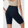imageODODOS Cloud Feeling Crossover Yoga Shorts with Back Pocket for Women 6quot  8quot V High Wasit Lounge Biker ShortsDeep Navy