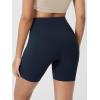 imageODODOS Cloud Feeling Crossover Yoga Shorts with Back Pocket for Women 6quot  8quot V High Wasit Lounge Biker ShortsDeep Navy