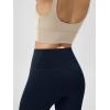 imageODODOS Cloud Feeling Crossover Yoga Shorts with Back Pocket for Women 6quot  8quot V High Wasit Lounge Biker ShortsDeep Navy