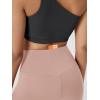 imageODODOS Cloud Feeling Crossover Yoga Shorts with Back Pocket for Women 6quot  8quot V High Wasit Lounge Biker ShortsDusty Pink