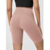 imageODODOS Cloud Feeling Crossover Yoga Shorts with Back Pocket for Women 6quot  8quot V High Wasit Lounge Biker ShortsDusty Pink
