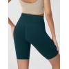 imageODODOS Cloud Feeling Crossover Yoga Shorts with Back Pocket for Women 6quot  8quot V High Wasit Lounge Biker ShortsForest Teal