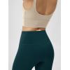 imageODODOS Cloud Feeling Crossover Yoga Shorts with Back Pocket for Women 6quot  8quot V High Wasit Lounge Biker ShortsForest Teal