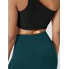 imageODODOS Cloud Feeling Crossover Yoga Shorts with Back Pocket for Women 6quot  8quot V High Wasit Lounge Biker ShortsForest Teal