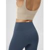 imageODODOS Cloud Feeling Crossover Yoga Shorts with Back Pocket for Women 6quot  8quot V High Wasit Lounge Biker ShortsInk Blue