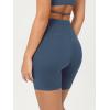 imageODODOS Cloud Feeling Crossover Yoga Shorts with Back Pocket for Women 6quot  8quot V High Wasit Lounge Biker ShortsInk Blue