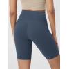 imageODODOS Cloud Feeling Crossover Yoga Shorts with Back Pocket for Women 6quot  8quot V High Wasit Lounge Biker ShortsInk Blue