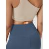 imageODODOS Cloud Feeling Crossover Yoga Shorts with Back Pocket for Women 6quot  8quot V High Wasit Lounge Biker ShortsInk Blue
