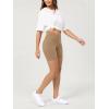 imageODODOS Cloud Feeling Crossover Yoga Shorts with Back Pocket for Women 6quot  8quot V High Wasit Lounge Biker ShortsLight Brown