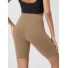 imageODODOS Cloud Feeling Crossover Yoga Shorts with Back Pocket for Women 6quot  8quot V High Wasit Lounge Biker ShortsLight Brown