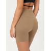 imageODODOS Cloud Feeling Crossover Yoga Shorts with Back Pocket for Women 6quot  8quot V High Wasit Lounge Biker ShortsLight Brown