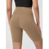 imageODODOS Cloud Feeling Crossover Yoga Shorts with Back Pocket for Women 6quot  8quot V High Wasit Lounge Biker ShortsLight Brown