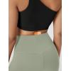 imageODODOS Cloud Feeling Crossover Yoga Shorts with Back Pocket for Women 6quot  8quot V High Wasit Lounge Biker ShortsLime Stone