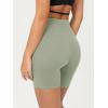 imageODODOS Cloud Feeling Crossover Yoga Shorts with Back Pocket for Women 6quot  8quot V High Wasit Lounge Biker ShortsLime Stone